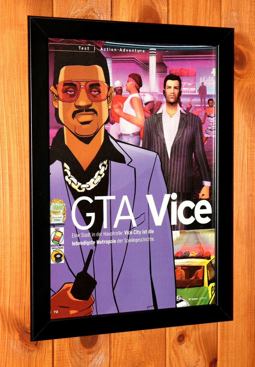 Grand Theft Auto Vice City Xbox PS2 Old Small Promo Poster / Ad