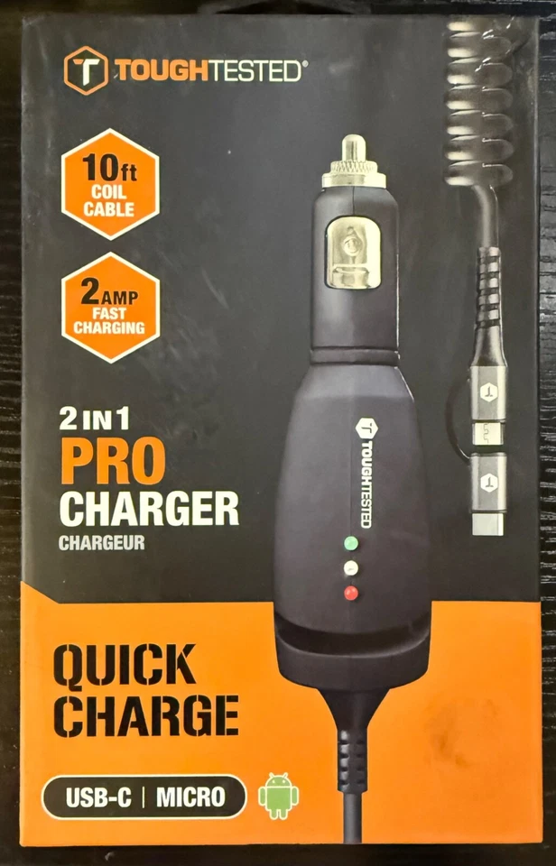 ToughTested "Quick Charge" 2 in 1 Pro Charger USB-C/Micro (PCTT-MICRO) - Image 2 of 3