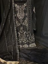 Heavy Emb Beautiful Chiffon 3 PC Suit - Emb Dupatta - M - 68