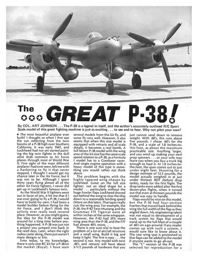 Model Airplane Plans (RC): Lockeed P-38L Lightning 1/6 Scale 94" .60 Engines - Picture 4 of 7