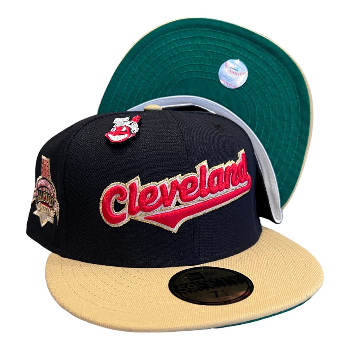 New Era Cleveland Indians 59FIFTY Fitted Hat Cap Navy With