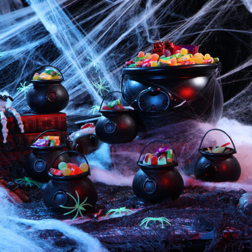 9PCS Cauldron Halloween Candy Bucket Kettle Party Favors Supplies Decoration - Picture 16 of 18
