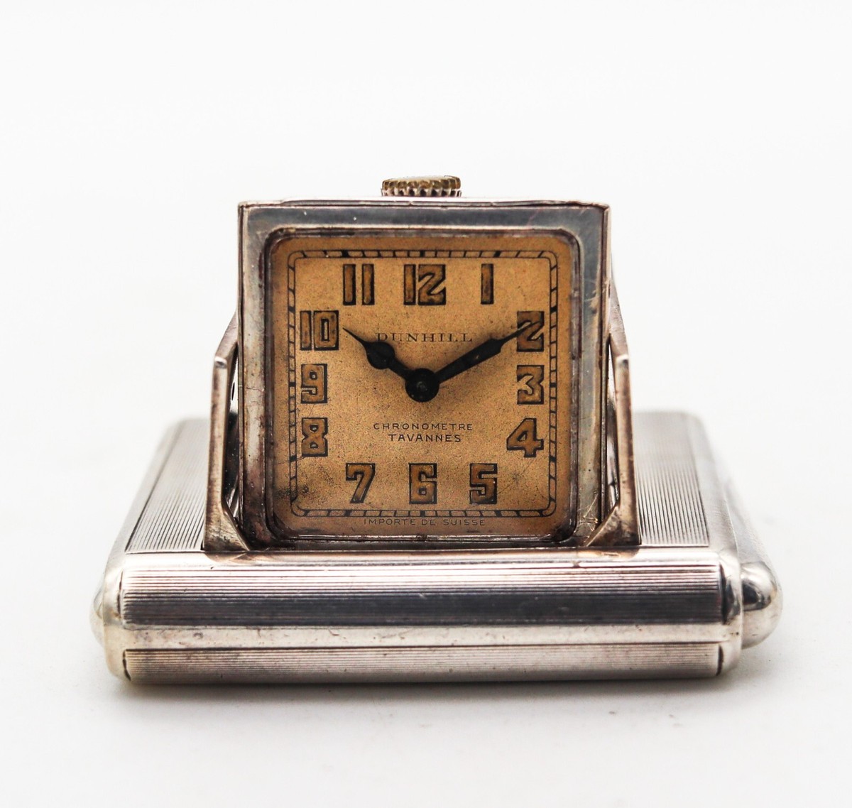 Alfred Dunhill 1928 Art Deco La Captive Squeeze Travel Clock
