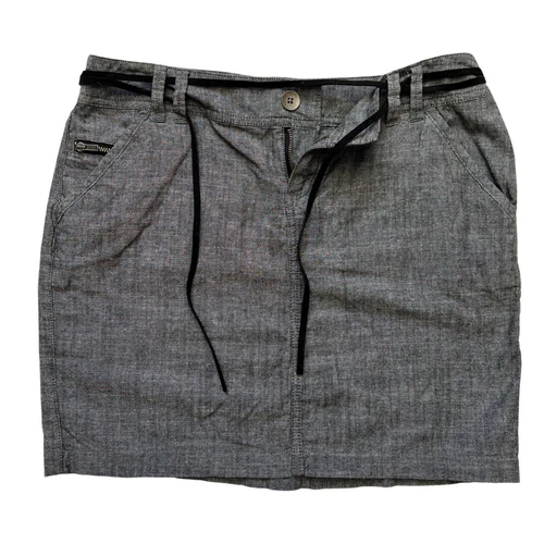 Converse One Star Women’s Gray Mini Skirt W/ Faux Leather Belt & Pockets Size 6 - Picture 2 of 14