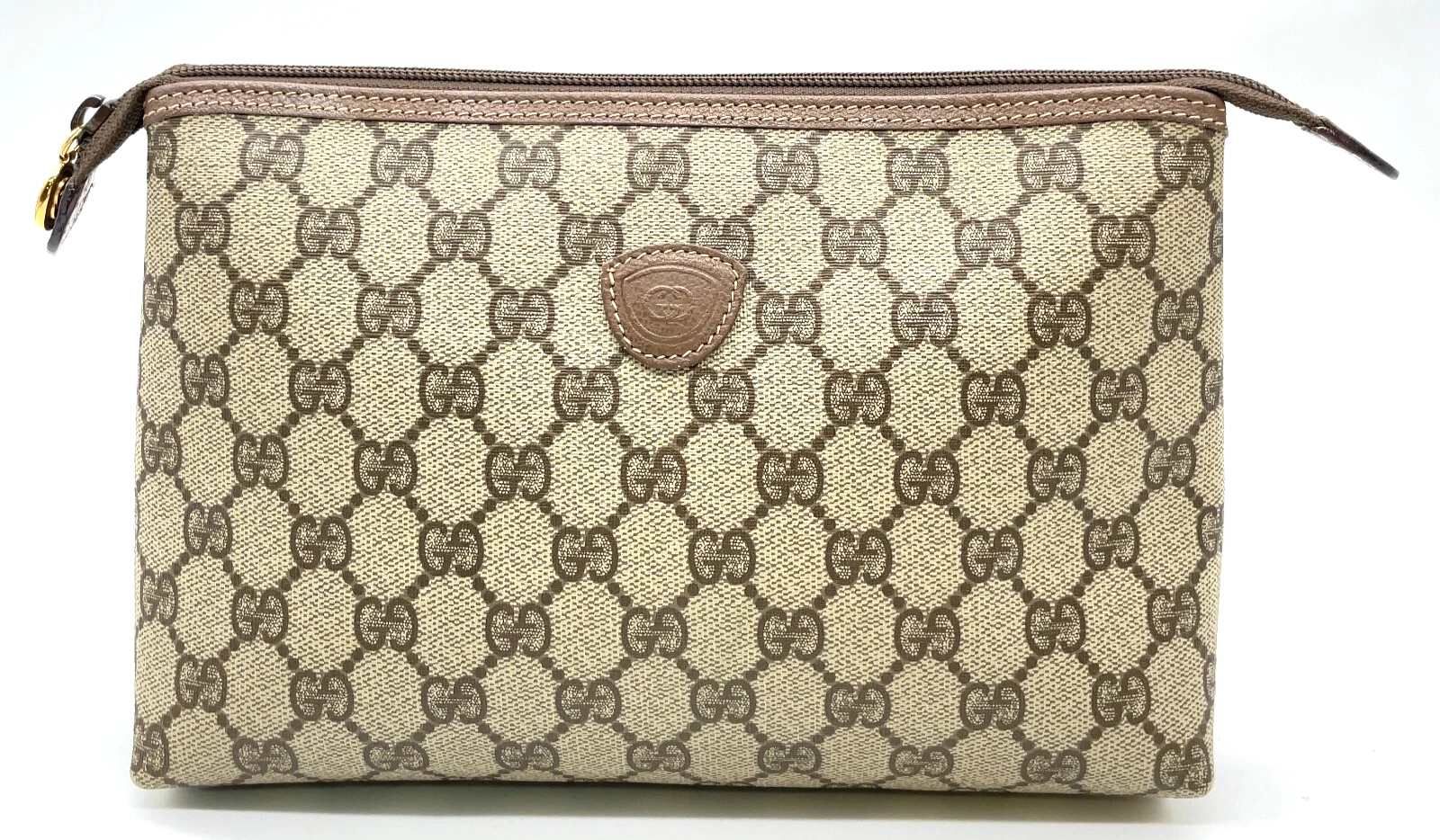 Authentique sac pochette Gucci GG Supreme 014,115 cuir marron NS041458