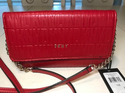 dkny wallet red