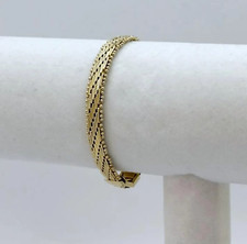 Pulsera de oro vintage, pulsera plana estilo vintage, oro enchapado en peso de 14k