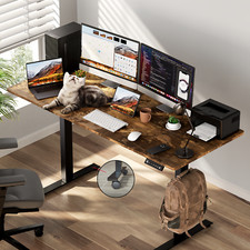 Promot Brown Height Adjustable Electric Standing Desk Computer Desk Home Office