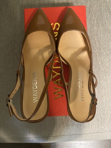 Rare Coffee (Brown) Patent Leather Slingback Pump - NEW - never worn 8.5M - Picture 3 of 9