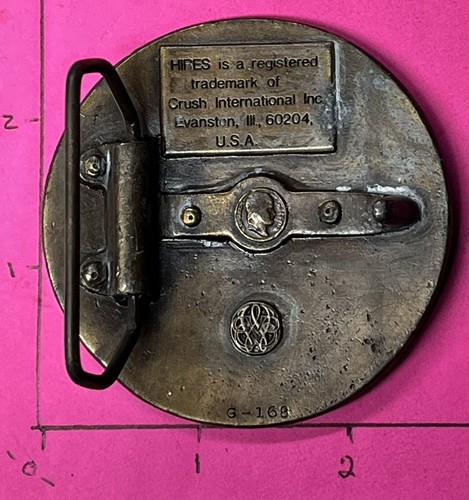 Vintage Drink Hires RootBeer Healthful & Pure! Belt Buckle CRUSH Soda Pop RAREl - Picture 3 of 4
