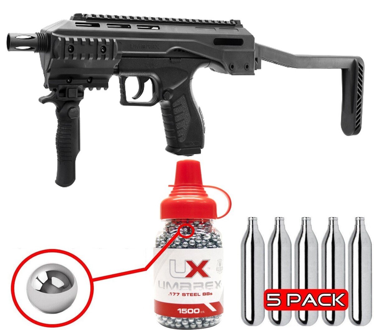 あっくんBONXGRIP BX2-MBK4 BLACK Umarex TAC .177 BB Carbine - Black (2244824) for sale online