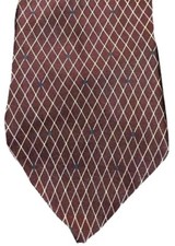 DKNY Mens Dark Red/Brown Diamonds Silk Neck Tie Necktie