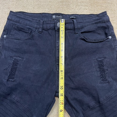 Waimea Skinny Fit Distressed Black Jeans Stretchy Men's 34 x 32 (Inseam is 29.5) - Bild 12 von 17