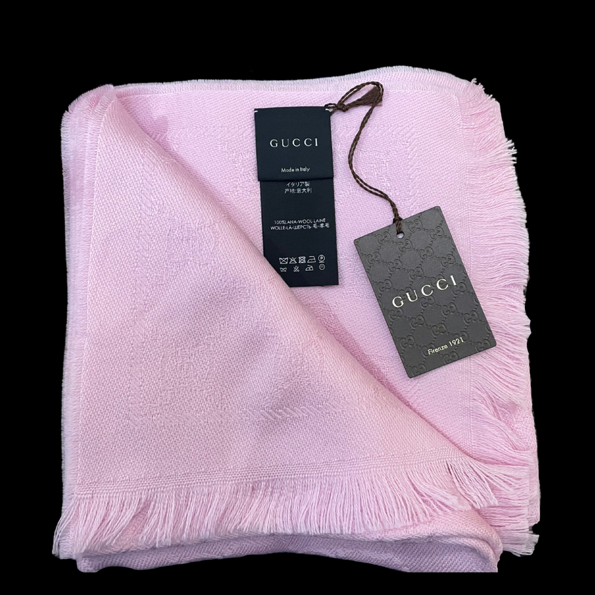 Gucci GG Logo Monogram Wool Jacquard Light Pink 'Sten' Scarf Gucci GG Logo Monogram Wool Jacquard Light Pink 'Sten' Scarf