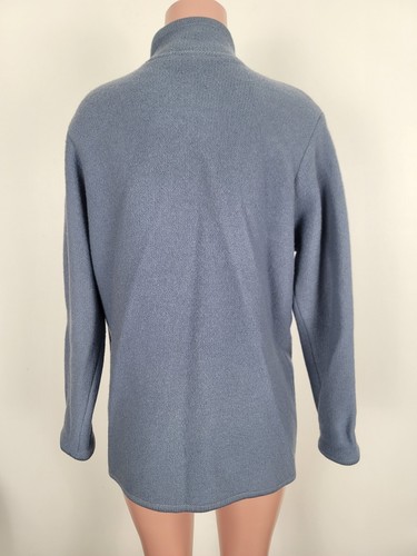 LL BEAN Women’s Boiled Wool Sweater Jacket Metal Buttons Jacket Sz Medium Blue - Picture 5 of 10