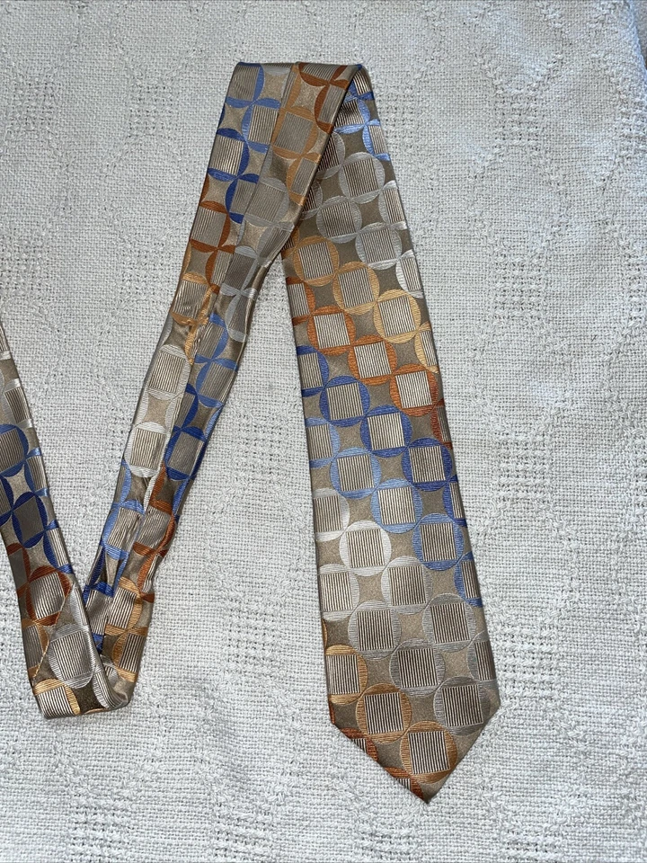 Платье-галстук Michael Kors мужское размер 56 дюймов бежевое геометрическое деловое официальное городское - Изображение 4 из 4