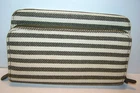 Thirty-One Green White Stripe Wallet Clutch Organizer Zip NEW Canvas Purse 5 x 7