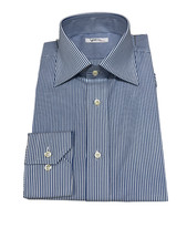 YUBRIS camicia uomo righe azzurro manica lunga 100% cotone Made in Italy