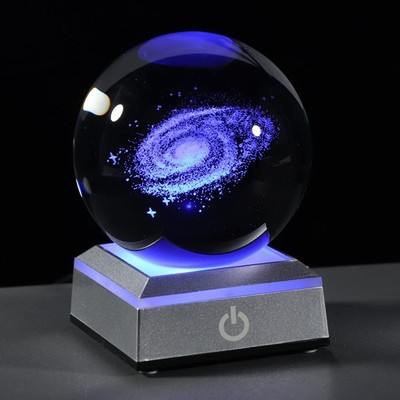 3D Galaxy Crystal Ball Space Astronomy Science Gift Room Decor Lamp