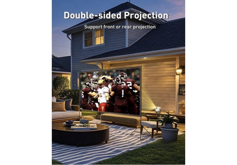 Projector Screen with Stand 120 Inch, Portable 16:9 4K HD Movie Screen