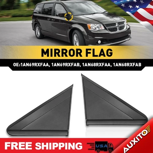 Left &Right Flag Side Mirror Flag Applique Fit for Chrysler 08-19 Town & Country