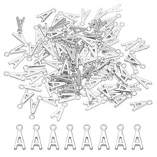 100Pcs Letter Charm Alphabet Charm Initial Pendant Charm Dark Silver Letter A