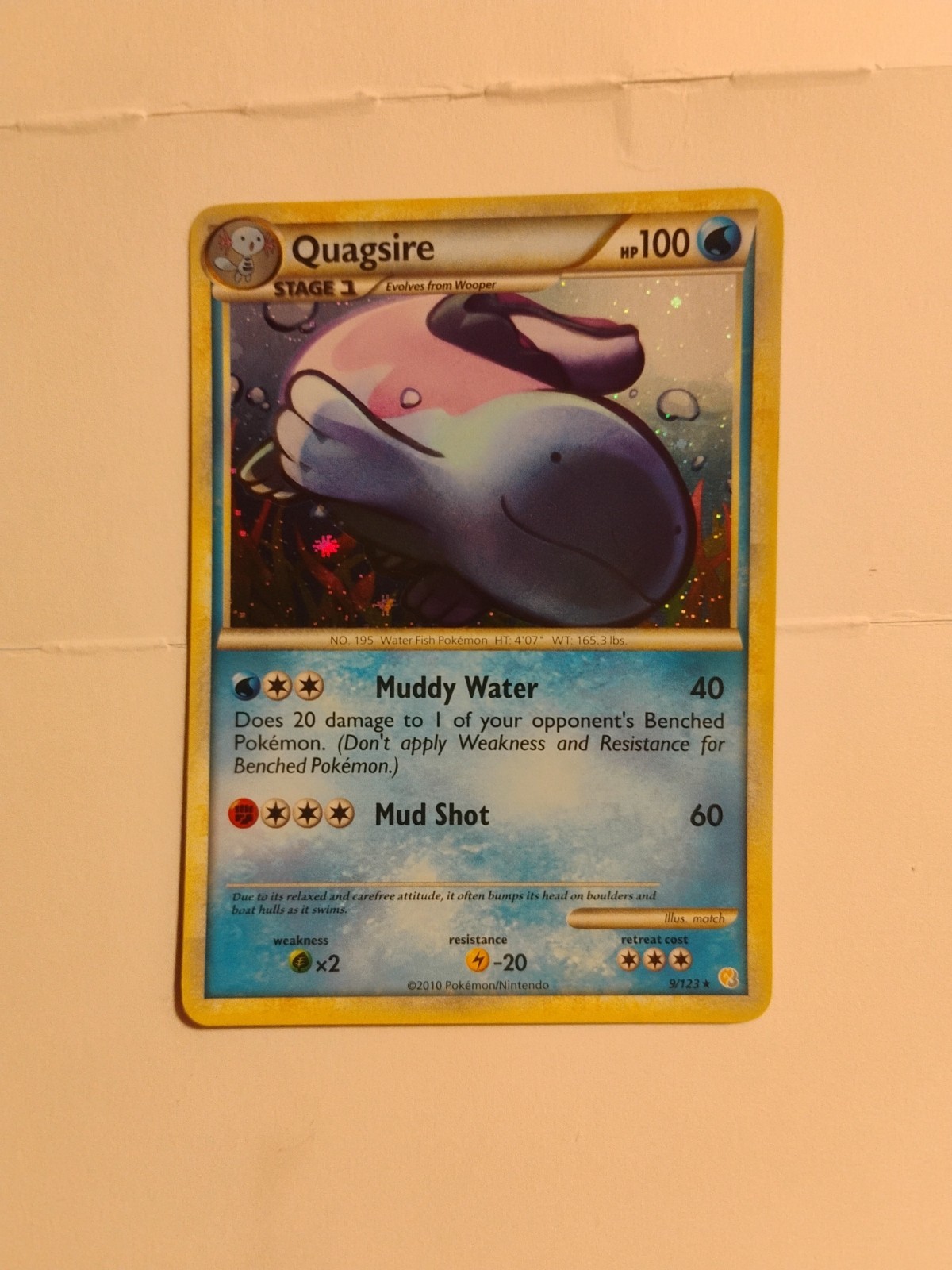 Pokemon Quagsire HeartGold SoulSilver Cosmos Holo Rare Card 9/123 Mint Condition