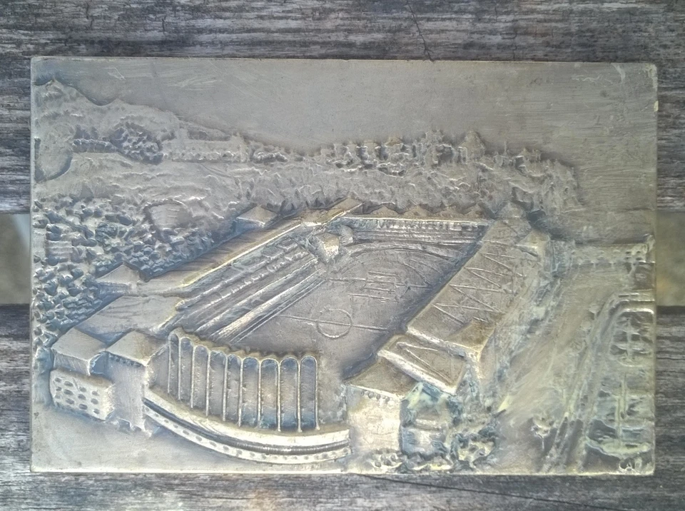 RARE MEDAILLE RECTANGULAIRE STADE LOUIS II MONACO FINALE SUPER COUPE 1987 UEFA - Photo 4/4