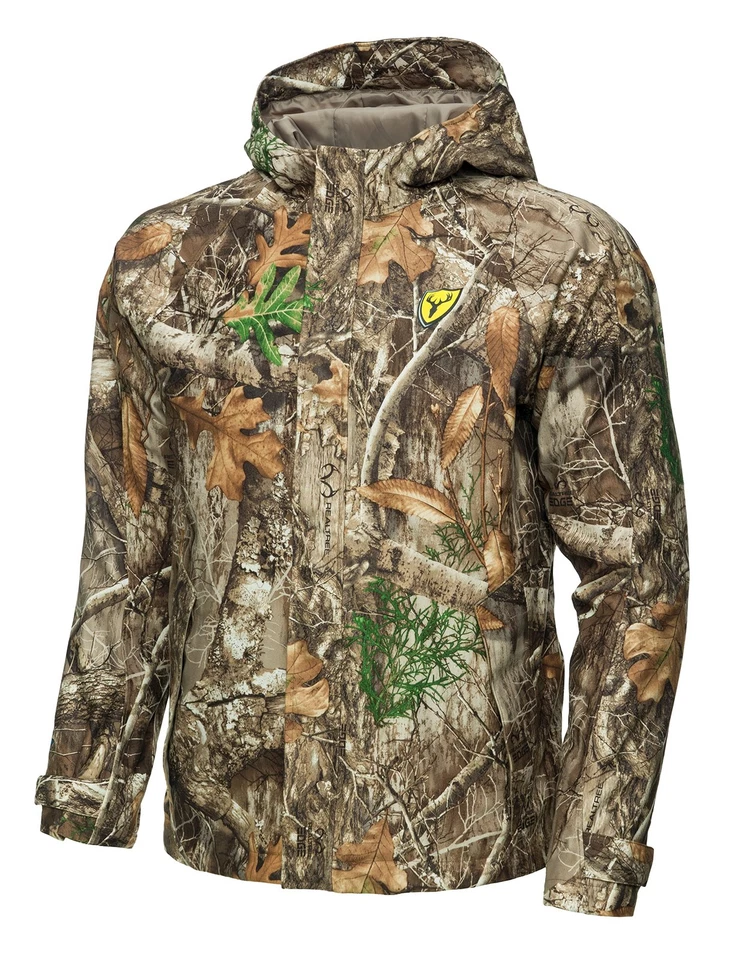 Waterproof Windproof Camo Hunting Jacket Ergonomic Hood Lightweight Outdoor Gear - Image 2 of 4