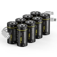 8Pcs Rechargeable C Batteries 7400mWh 1.5V Lithium C Size Battery w/ USB-C Cable