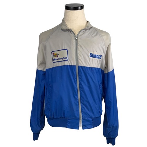 Vintage 80s Swingster Sunoco Racing Jacket Medium Blue & Gray