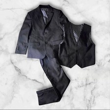 Isaac Mizrahi New York Boys  Black 3-Piece Suit Set in Size 5