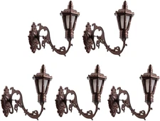 5Pcs Miniature Wall Sconce Lamp Dollhouse Garden Light 1: 12 Scale Mini Wall Lam