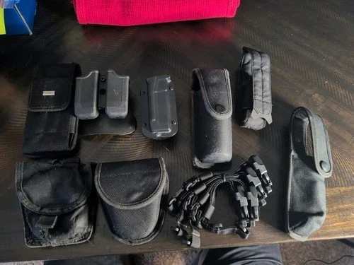 9 Piece Police Duty Belt Accessith Pouches Law Enforcement/ Security