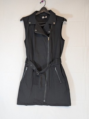H&M Divided Dress 10 Biker Zipper Witchy Gothic Moto