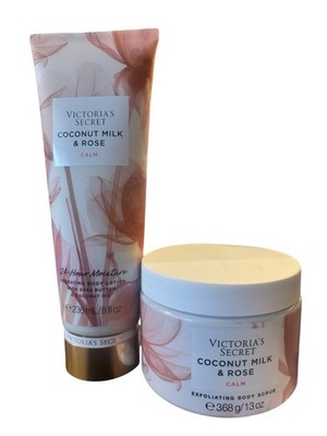 Victoria s Secret Coconut Milk &Rose Scrub Lotion Set New!