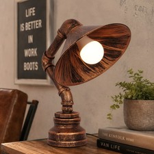 Industrial Pipe Table Lamp - Rustic Vintage