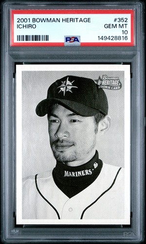 Ichiro Suzuki 2001 Bowman Heritage RC PSA 10 #352 Seattle Mariners