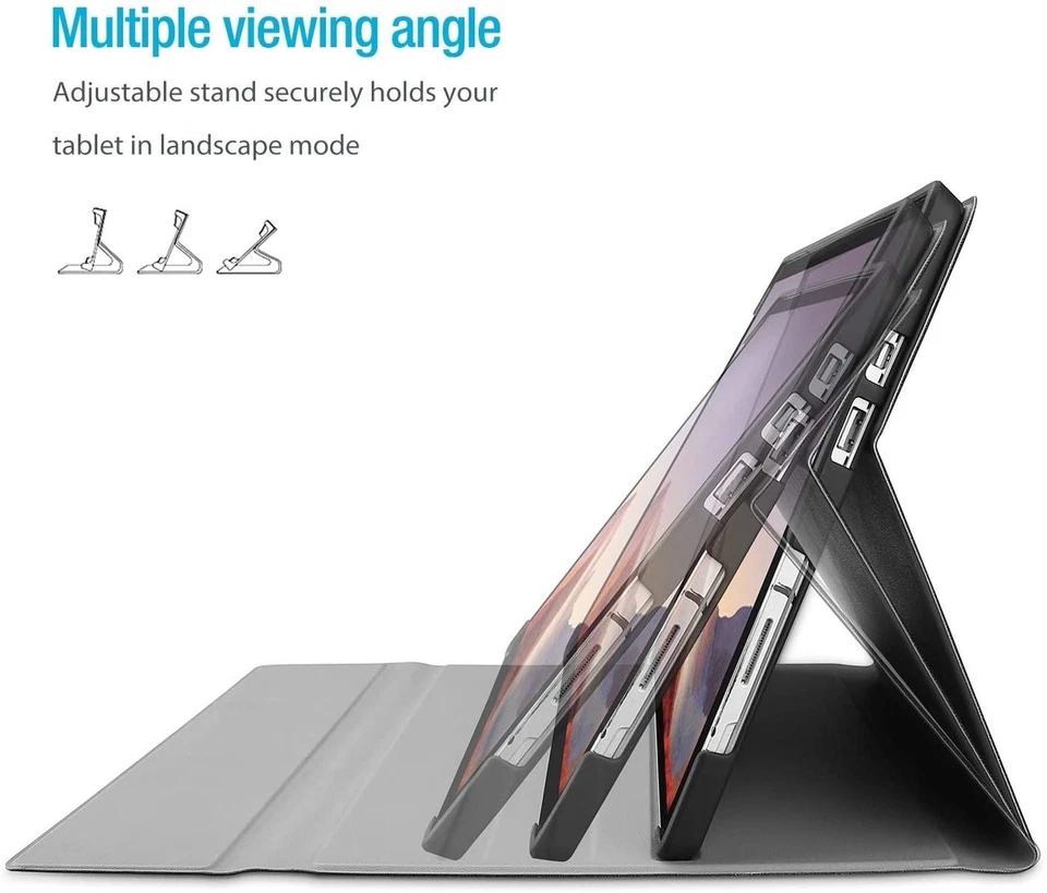 ProCase Folio Cover For Surface Pro 6 / 2017 / Pro 4 / Pro LTE / Pro 3 - Black - Image 2 of 4