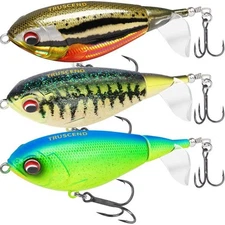TRUSCEND Topwater Fishing Lure BKK with Hook, Pencil Plopper Fishing Lure Bass