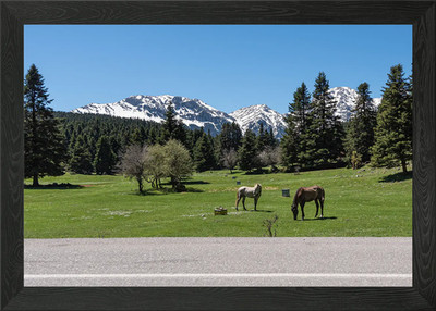 View from the mountain hut Framed Wall Art Poster Canvas Print Picture