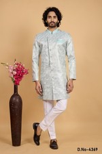 Indian Mens Designer Wedding Bollywood Eid Wear Semi Indo Western Dress India