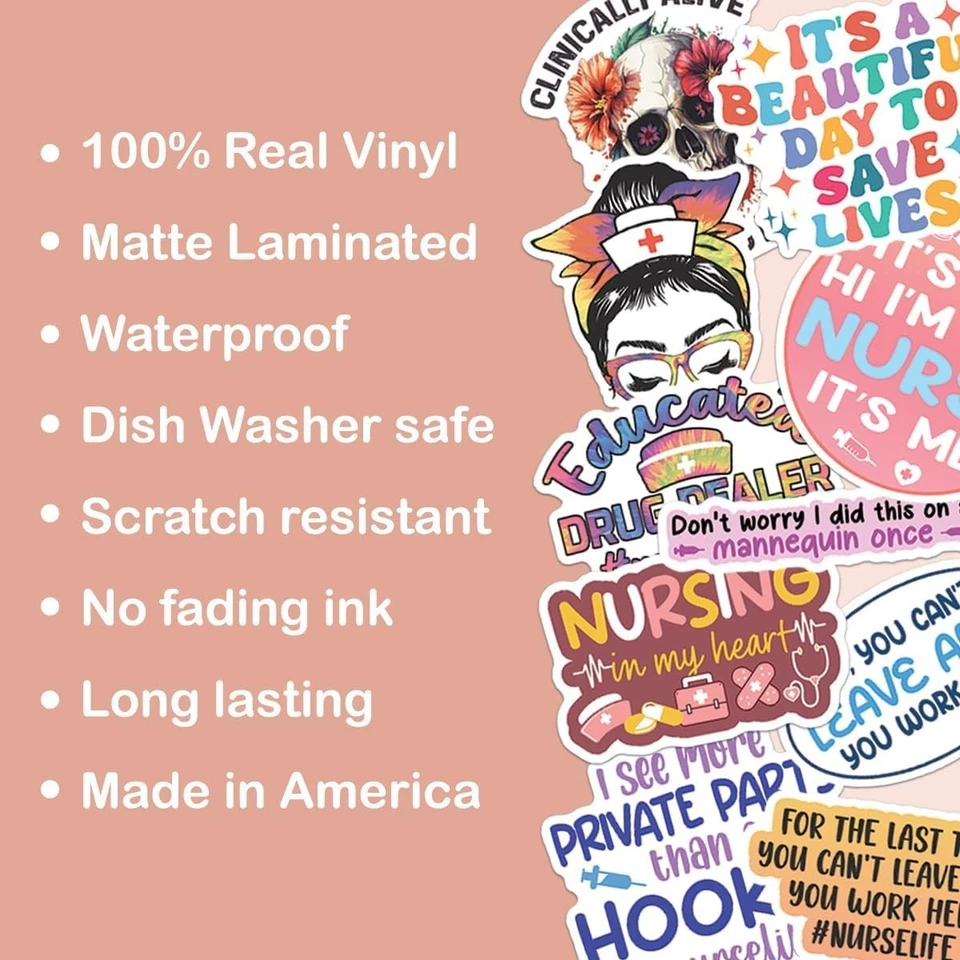 10pcs Nurse Sticker, Sarcastic Nursing Life, Gift for Nurses & Healthcare Worker - Image 4 of 4