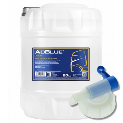 MANNOL AdBlue Harnstofflösung zur Abgasreinigung, 20 Liter mit Ablasshahn