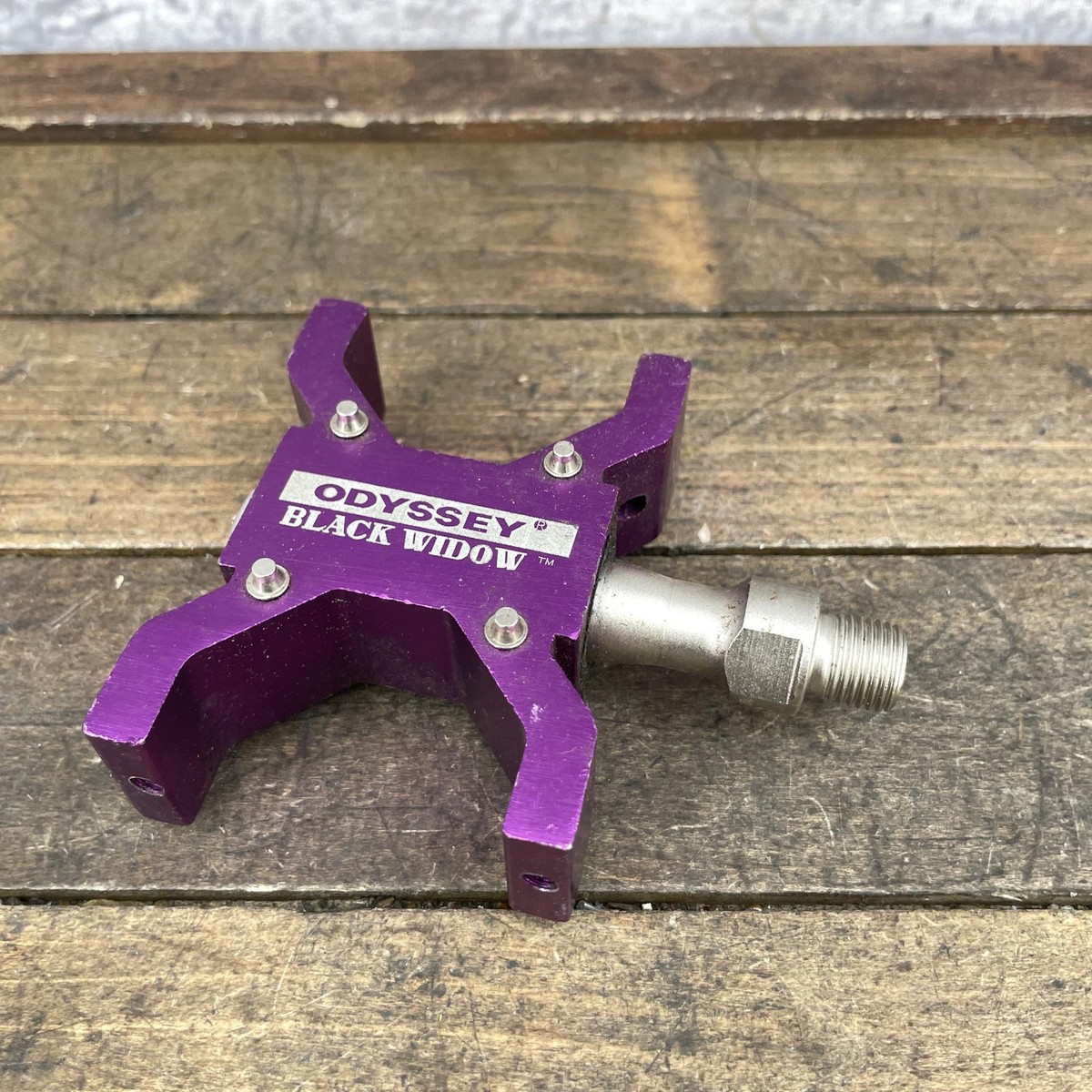 Vintage Odyssey Black Widow BMX Pedal RIGHT 1/2 Spindle Purple