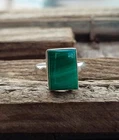 Handmade Malachite Gemstone Ring: 925 Sterling Silver Band Ring All Size