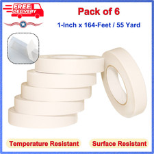 Pack of 6 1" Heavy Duty Banner Hem Double Sided Permanent Tape 164-ft/55 Yard 