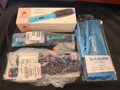Brand New Hair Tool Lot   BaBylissPRO, Calista, Conair Brushes & Mini Iron