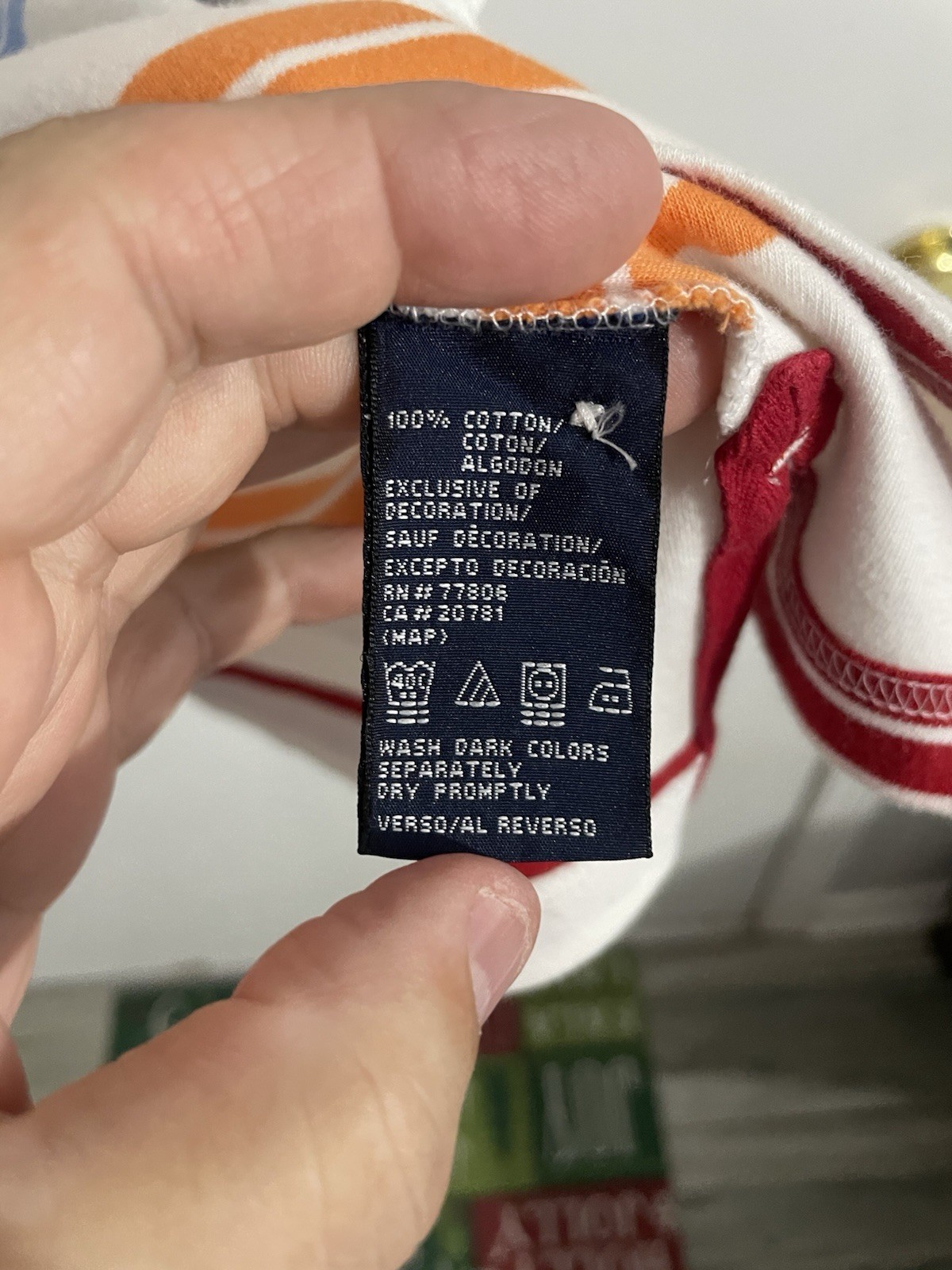 Tommy Hilfiger Polo Size Large Soft Cotton White With Colored Stripes Good thumbnail 8