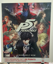 PERSONA 5 GameStop Promo In Store Display Marketing Poster RARE 28x22 N/M